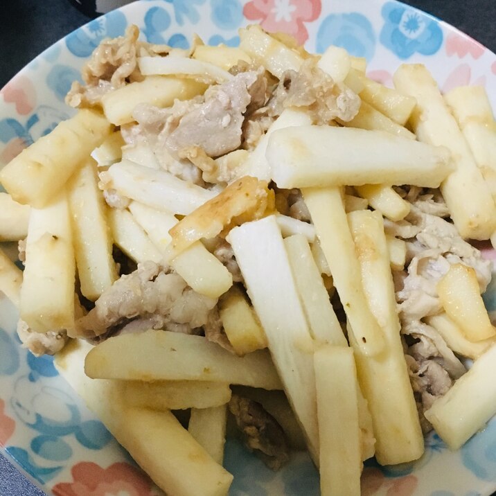 長芋と豚肉のオイスターソース炒め